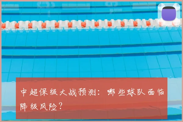 中超保级大战预测：哪些球队面临降级风险？